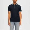 SELECTED BLIXTLÅSFÖRSEDD PIKÉTRÖJA Blue Online
