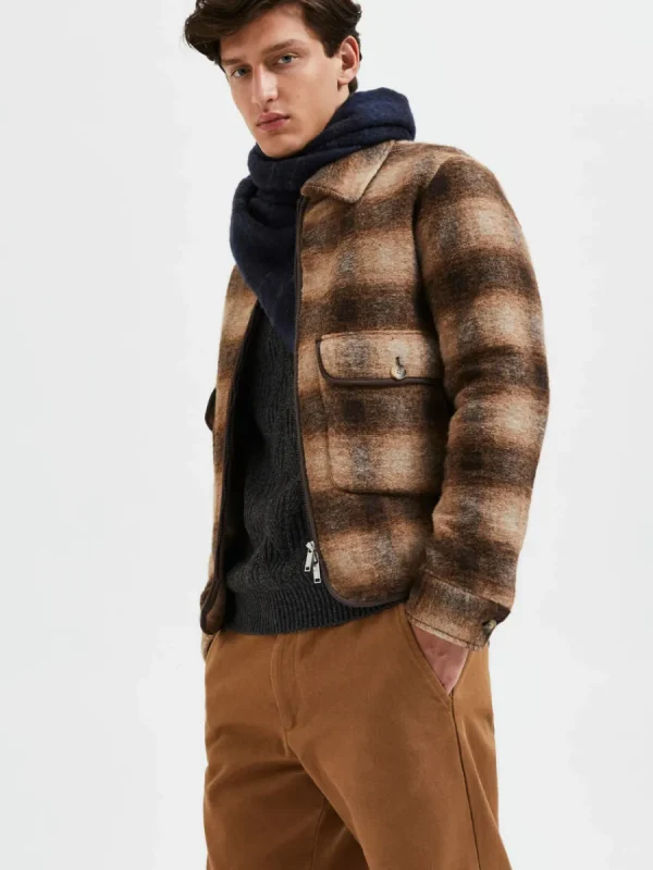 SELECTED BLIXTLÅSSTÄNGNING JACKA Brown Online