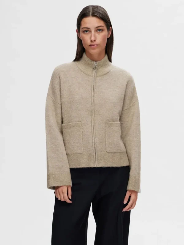 SELECTED BLIXTLÅSSTÄNGNING KOFTA Beige Clearance