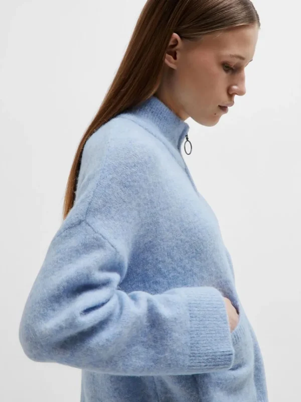 SELECTED BLIXTLÅSSTÄNGNING KOFTA Blue Fashion