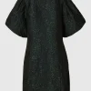 SELECTED BLOMMIG JACQUARD KLÄNNING MED PUFFÄRMAR Green Best