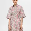 SELECTED BLOMMIG JACQUARD KORT KLÄNNING Coloured Best Sale