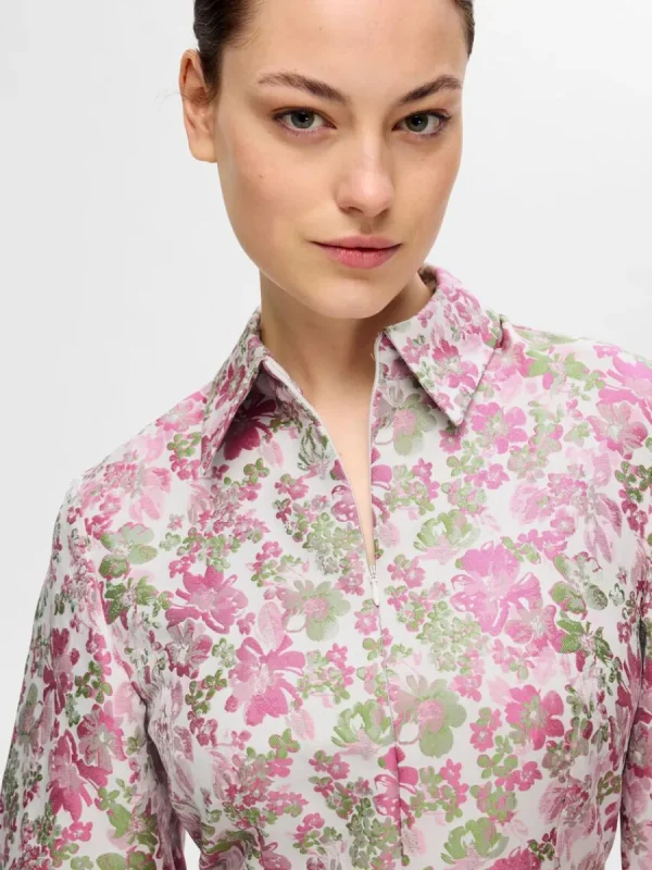 SELECTED BLOMMIG JACQUARD KORT KLÄNNING Coloured Best Sale