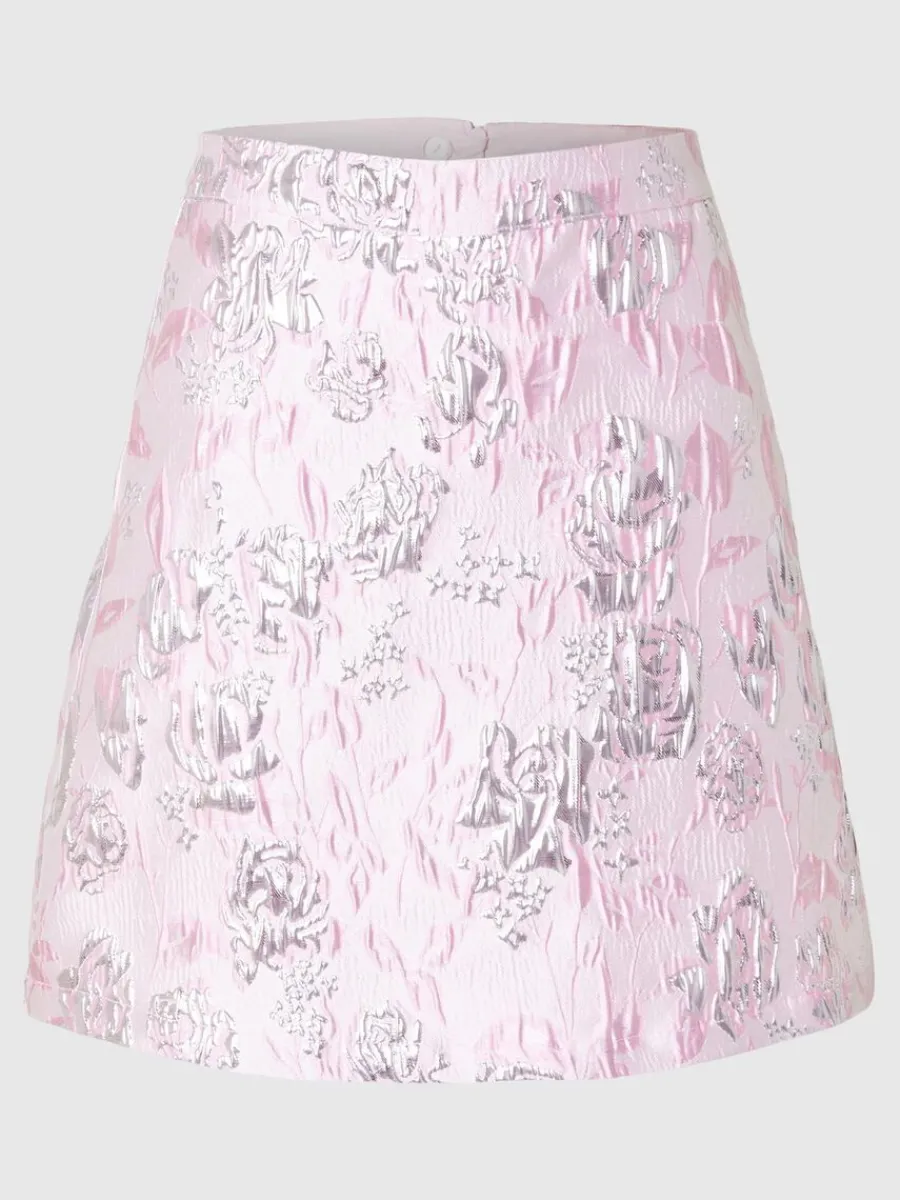 blommig_jacquard_minikjol_0.webp SELECTED BLOMMIG JACQUARD MINIKJOL Pink New