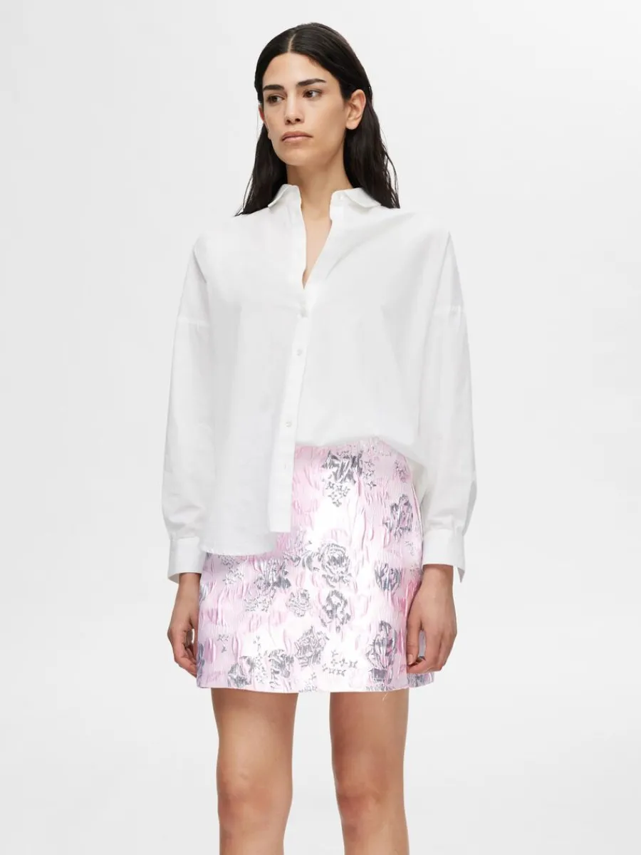 blommig_jacquard_minikjol_1.webp SELECTED BLOMMIG JACQUARD MINIKJOL Pink New
