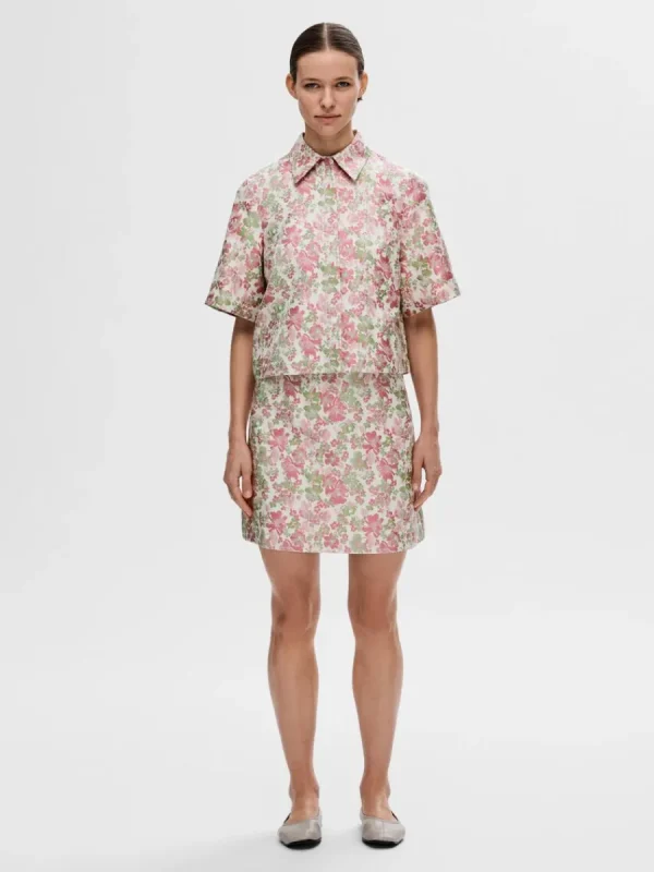 SELECTED BLOMMIG JACQUARD MINIKJOL Coloured Best Sale