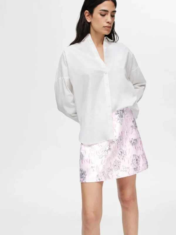 SELECTED BLOMMIG JACQUARD MINIKJOL Pink New