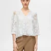 SELECTED BLOMSTERTRYCK BLUS White Best Sale