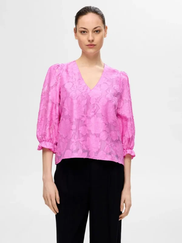 SELECTED BLOMSTERTRYCK BLUS Pink New