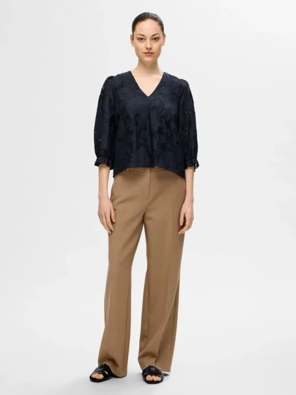 SELECTED BLOMSTERTRYCK BLUS Blue Hot