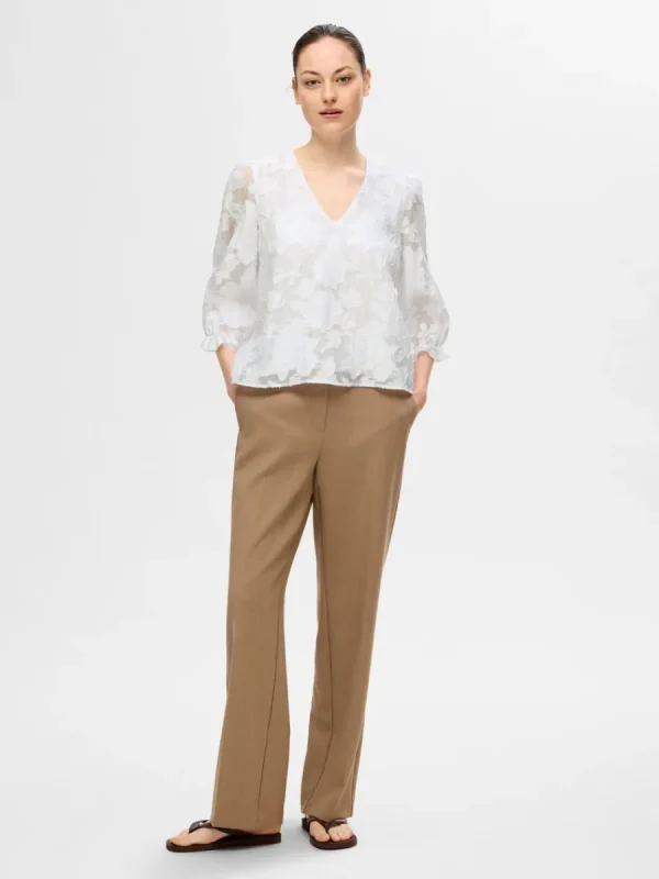 SELECTED BLOMSTERTRYCK BLUS White Best Sale