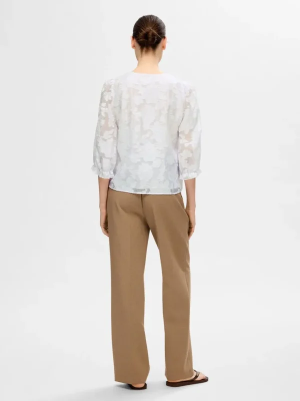 SELECTED BLOMSTERTRYCK BLUS White Best Sale