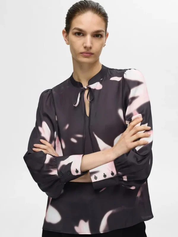 SELECTED BLOMSTERTRYCKT BLUS Pink Cheap