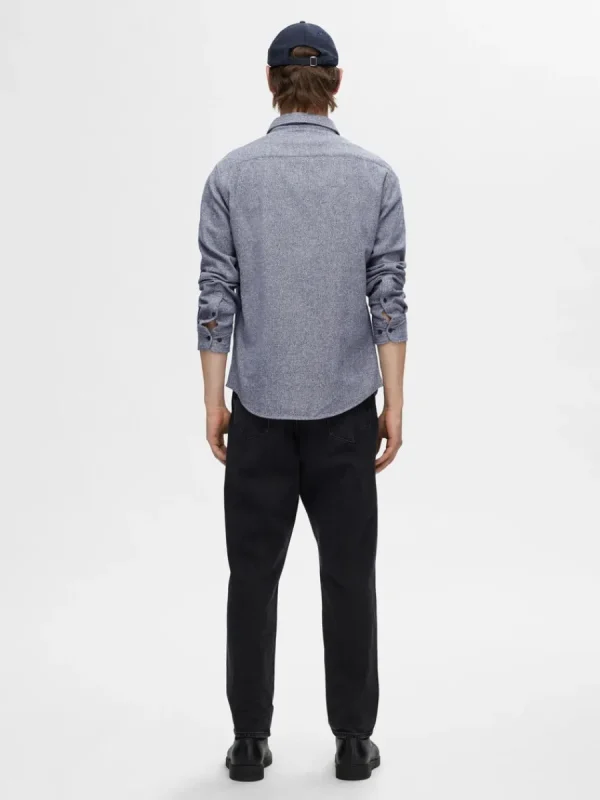 SELECTED 100% BOMULL FLANELLSKJORTA Blue Cheap
