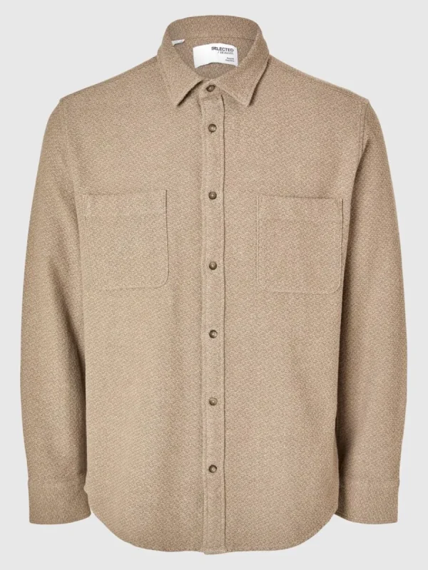 SELECTED 100% BOMULL FLANELLSKJORTA Beige Best