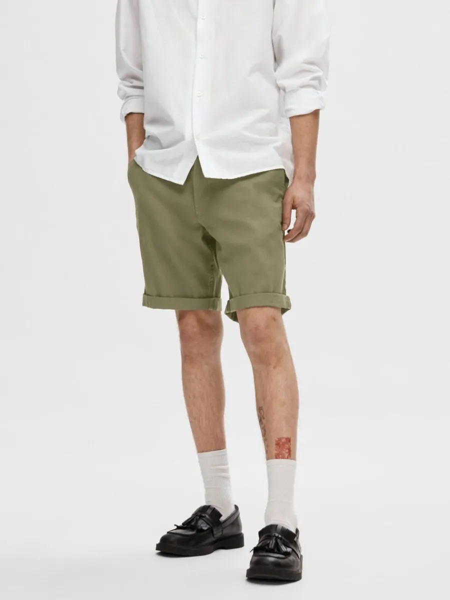 bomull_flex_shorts_0-3.webp SELECTED BOMULL FLEX SHORTS Green Fashion