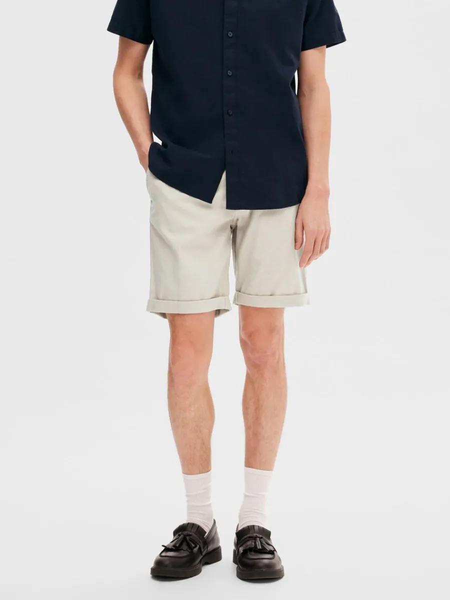 bomull_flex_shorts_0.webp SELECTED BOMULL FLEX SHORTS Beige Discount