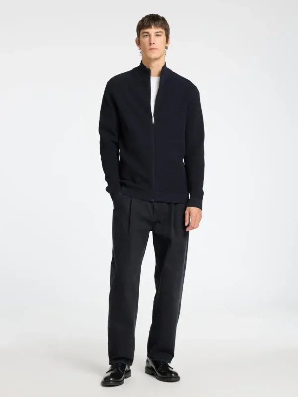 SELECTED 100% BOMULL KOFTA MED BLIXTLÅS Blue Shop