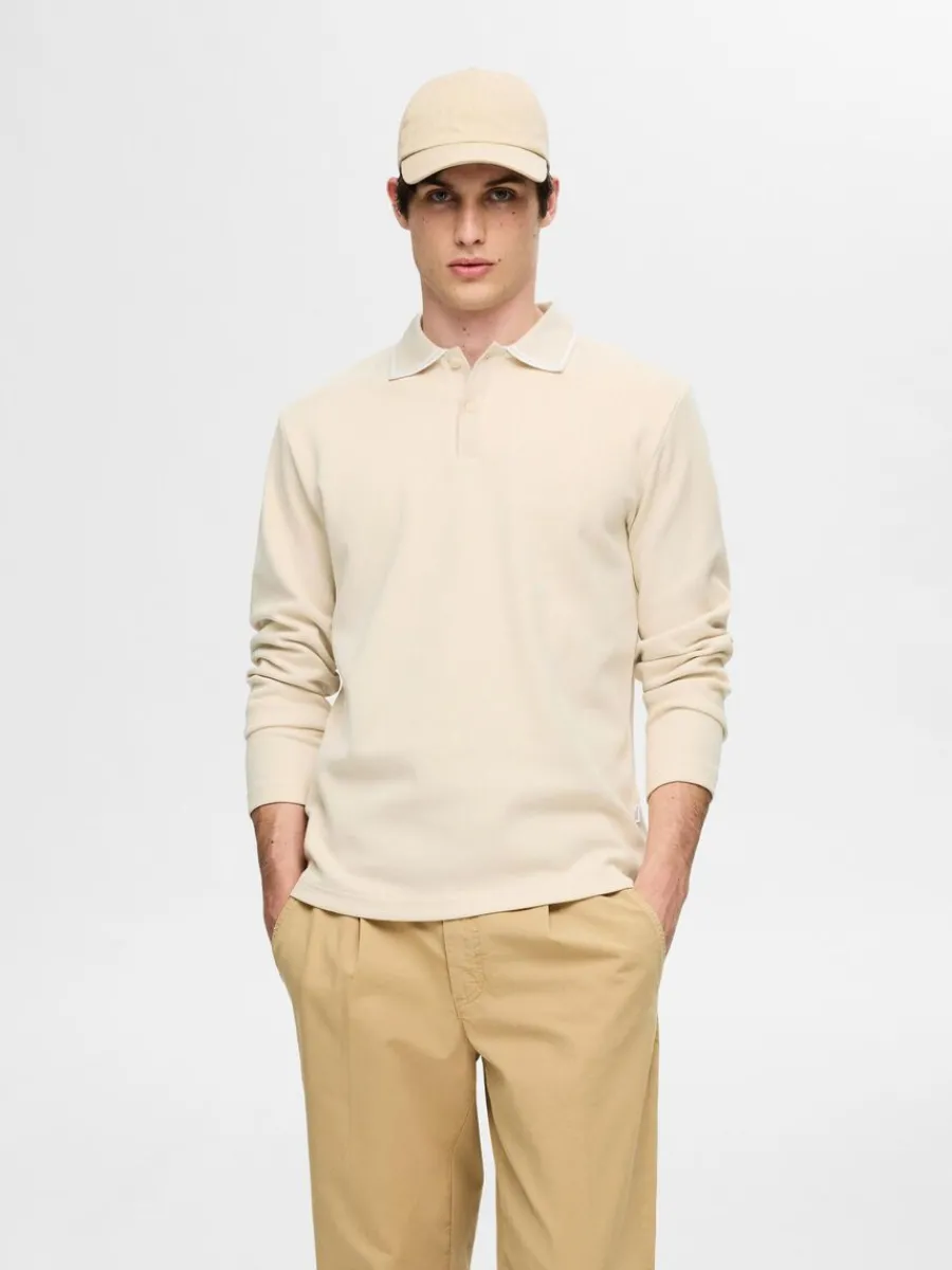 bomull_lngrmad_piktrja_0.webp SELECTED 100% BOMULL LÅNGÄRMAD PIKÉTRÖJA Beige Hot