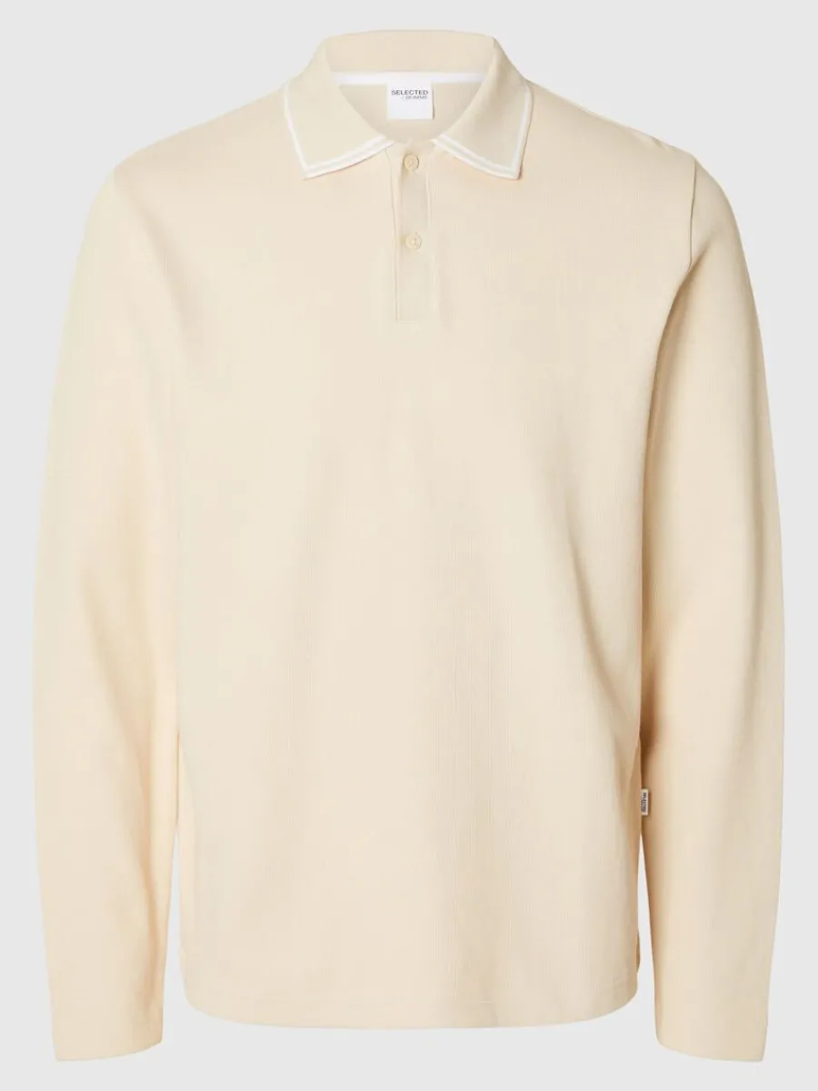 bomull_lngrmad_piktrja_3.webp SELECTED 100% BOMULL LÅNGÄRMAD PIKÉTRÖJA Beige Hot