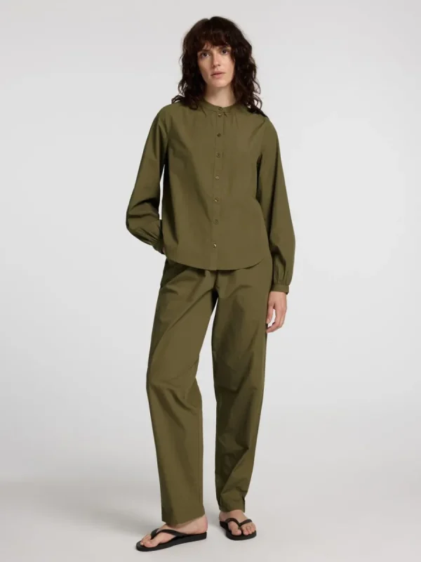 SELECTED 100% BOMULL LÅNGÄRMAD SKJORTA Green Cheap