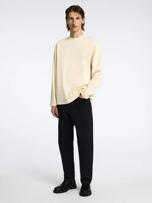 SELECTED 100% BOMULL LÅNGÄRMAD TOPP Beige Store