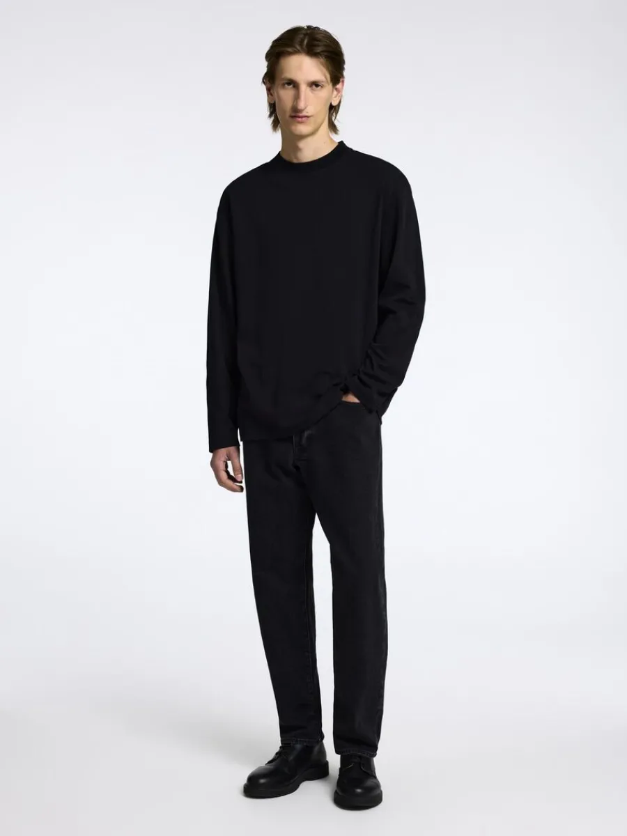 bomull_lngrmad_topp_1.webp SELECTED 100% BOMULL LÅNGÄRMAD TOPP Black Outlet