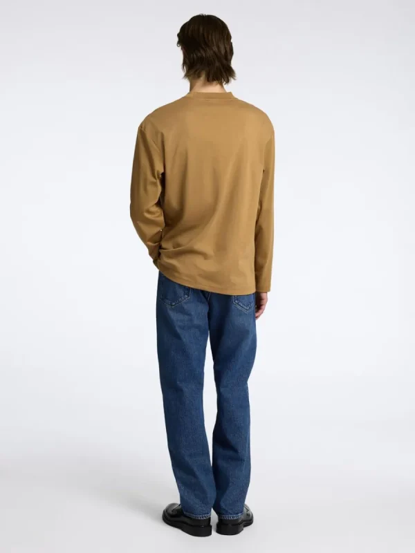 SELECTED 100% BOMULL LÅNGÄRMAD TOPP Orange Cheap