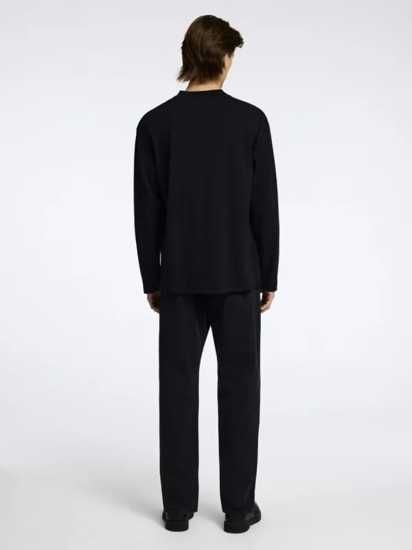SELECTED 100% BOMULL LÅNGÄRMAD TOPP Black Outlet