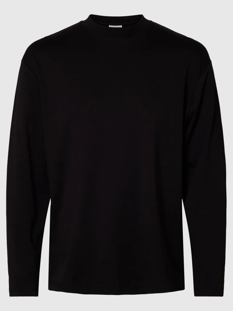 bomull_lngrmad_topp_5.webp SELECTED 100% BOMULL LÅNGÄRMAD TOPP Black Outlet