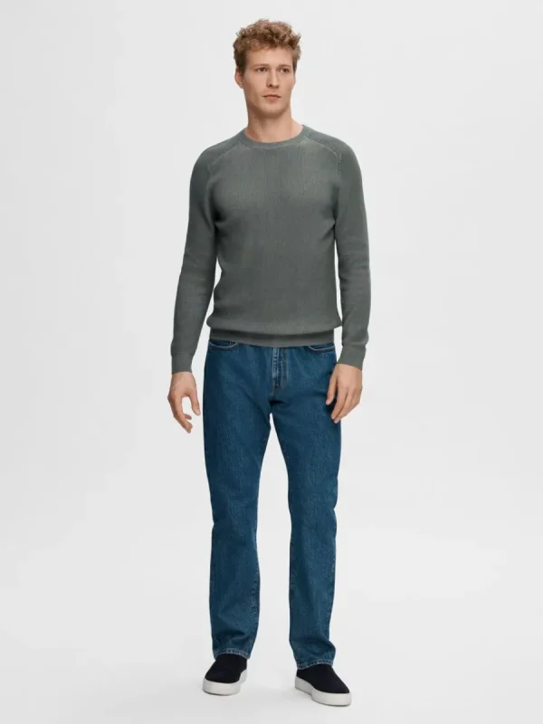 SELECTED BOMULL RUNDRINGAD TRÖJA Blue New