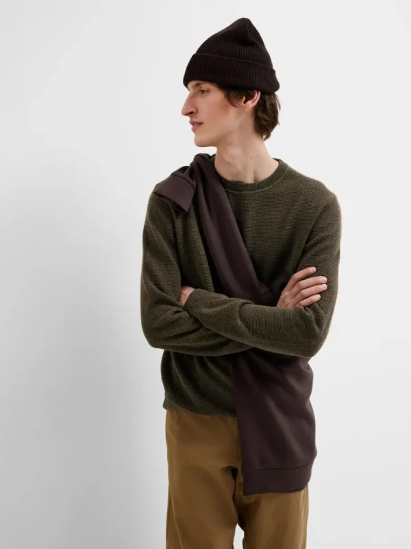 SELECTED 100% BOMULL RUNDRINGAD TRÖJA Green Shop