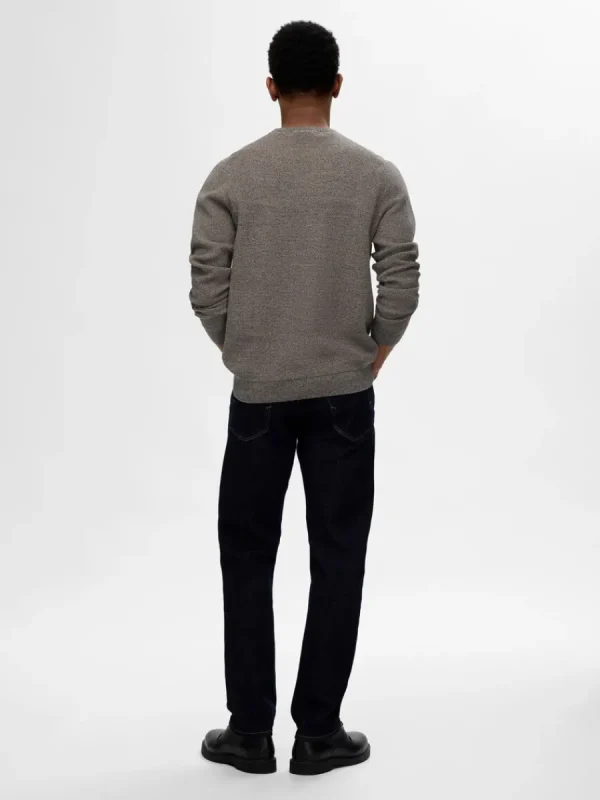 SELECTED 100% BOMULL RUNDRINGAD TRÖJA Grey Cheap