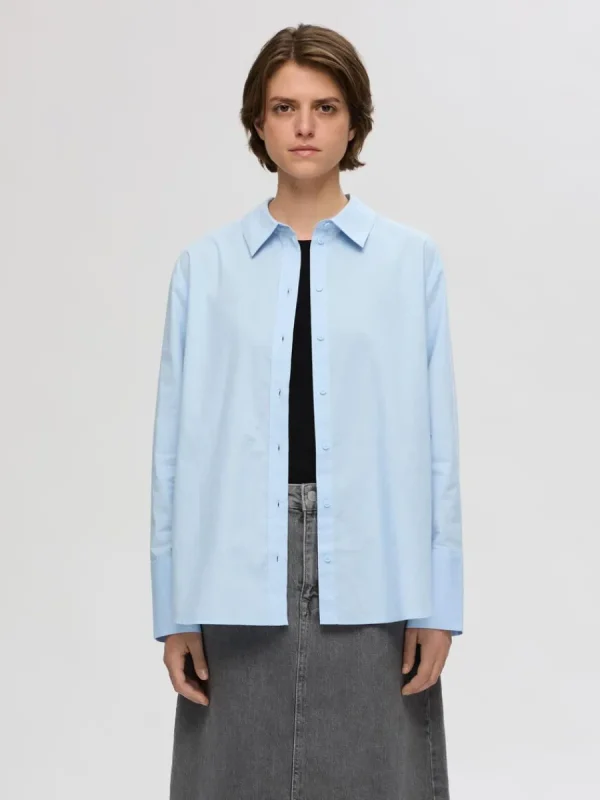 SELECTED 100% BOMULL SKJORTA Blue Fashion