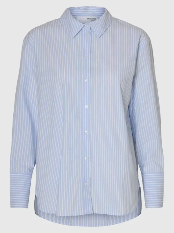 SELECTED 100% BOMULL SKJORTA Blue Discount