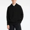 SELECTED 100% BOMULL TRÖJA MED HALVLÅNGT BLIXTLÅS Black New