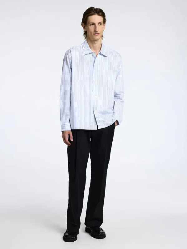 SELECTED 100% BOMULL ÖVERSKJORTA Blue Cheap