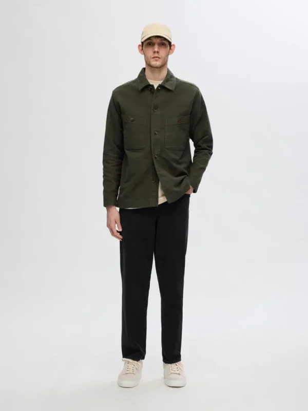 SELECTED 100% BOMULL ÖVERSKJORTA Green Fashion