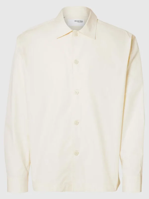 SELECTED 100% BOMULL ÖVERSKJORTA Beige Clearance