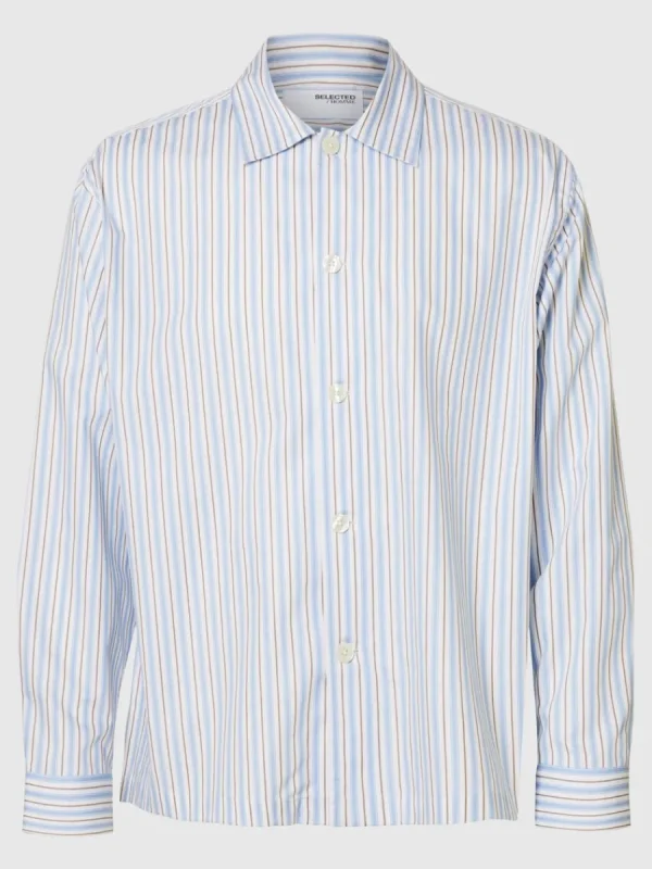 SELECTED 100% BOMULL ÖVERSKJORTA Blue Cheap