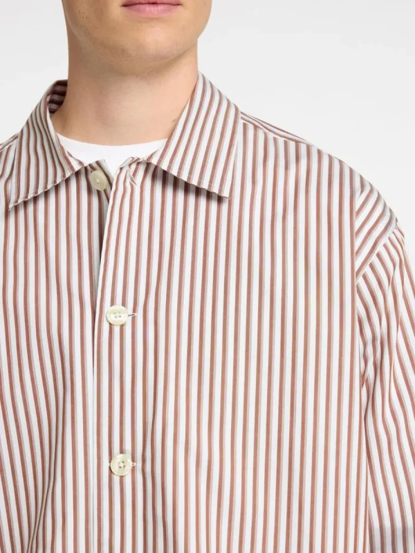 SELECTED 100% BOMULL ÖVERSKJORTA Brown Clearance