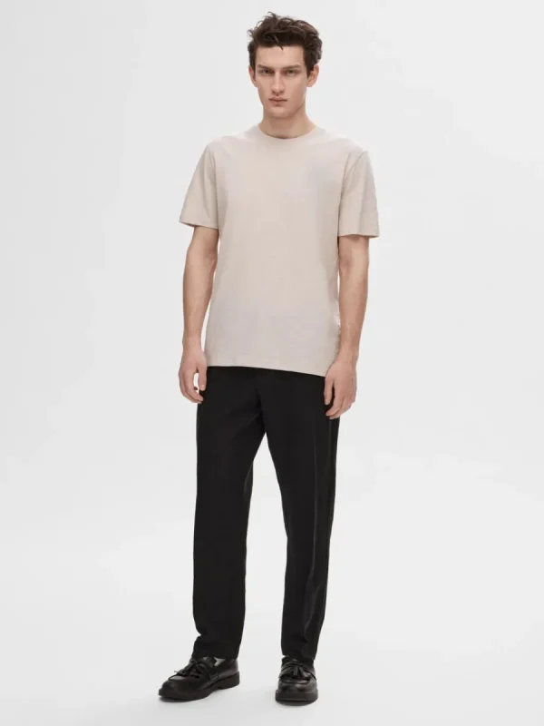 SELECTED BOMULLS-SLUB T-SHIRT Beige Shop