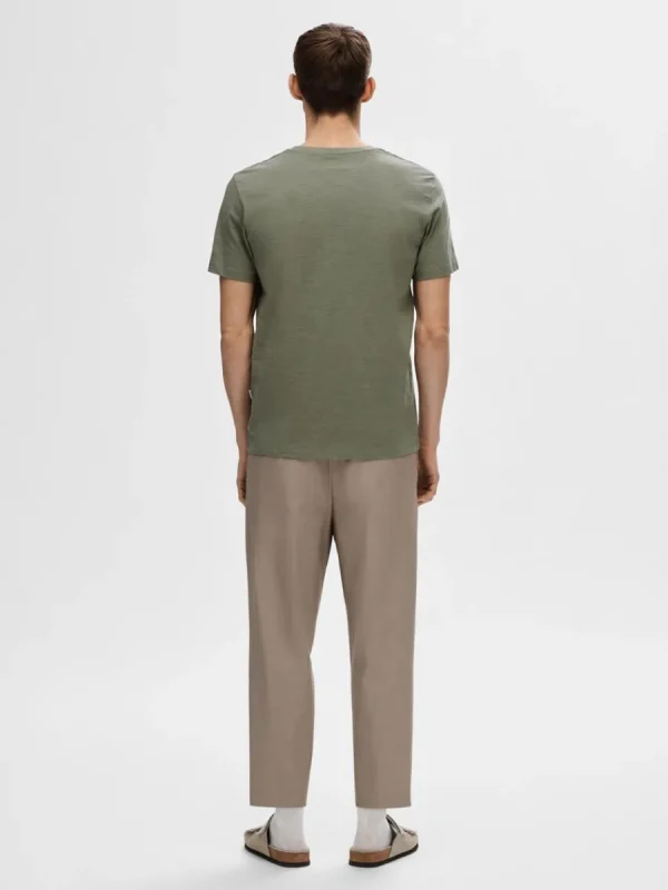 SELECTED BOMULLS-SLUB T-SHIRT Green Clearance
