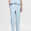 SELECTED BOMULLSSYDD BYXOR MED HÖG MIDJA Blue Best Sale