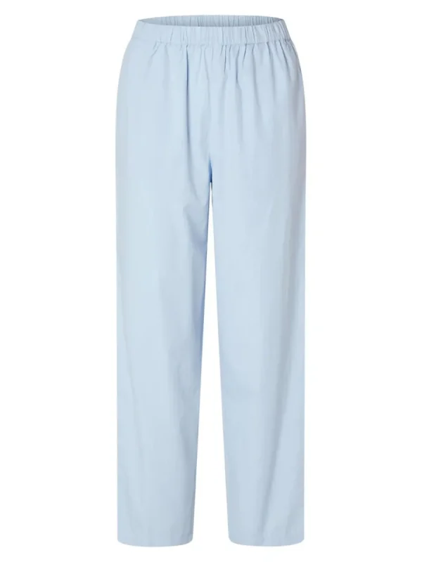 SELECTED BOMULLSSYDD BYXOR MED HÖG MIDJA Blue Best Sale