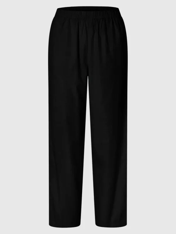 SELECTED BOMULLSSYDD BYXOR MED HÖG MIDJA Black Best Sale