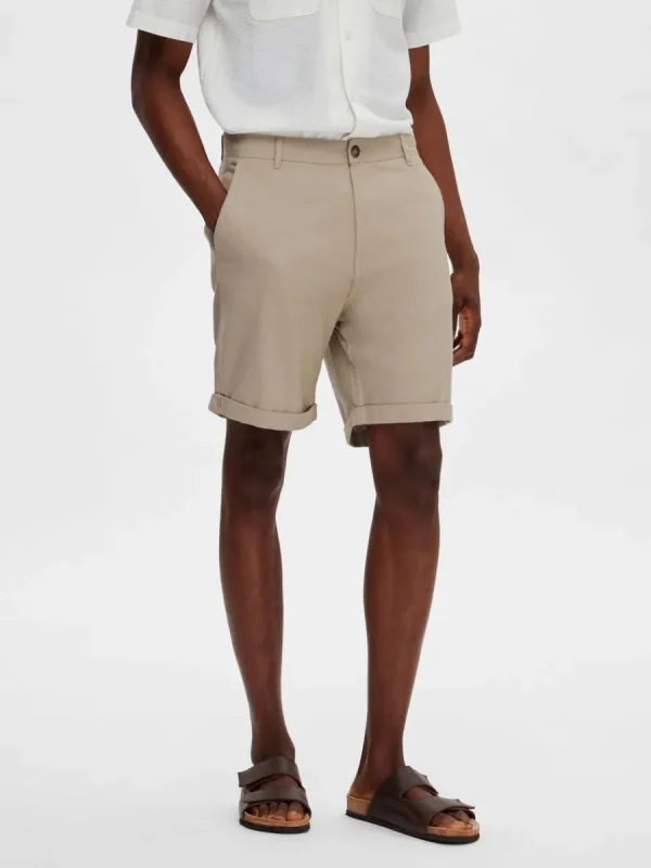 SELECTED BOMULLSSYDD CHINOSHORTS Beige Cheap