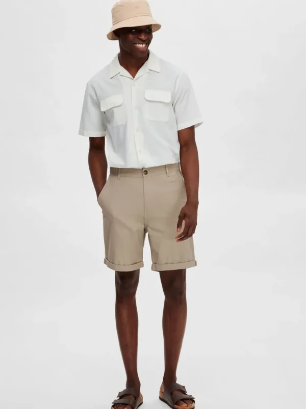 SELECTED BOMULLSSYDD CHINOSHORTS Beige Cheap