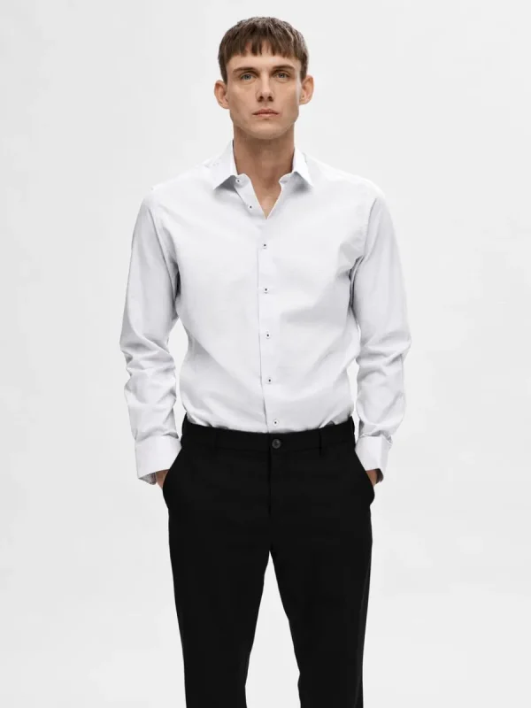 SELECTED BOMULLSSYDD SKJORTA White Flash Sale
