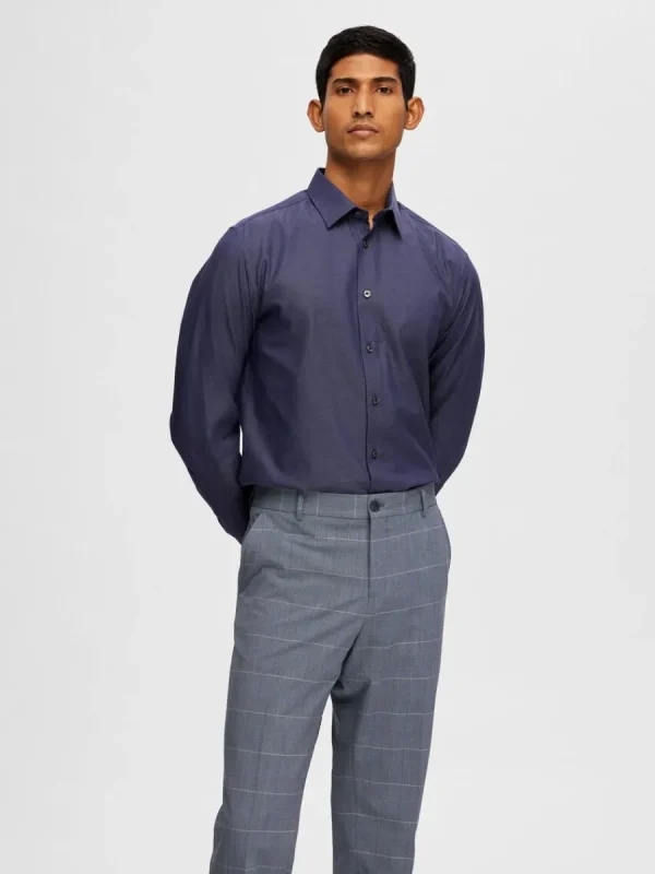 SELECTED BOMULLSSYDD SKJORTA Blue Outlet